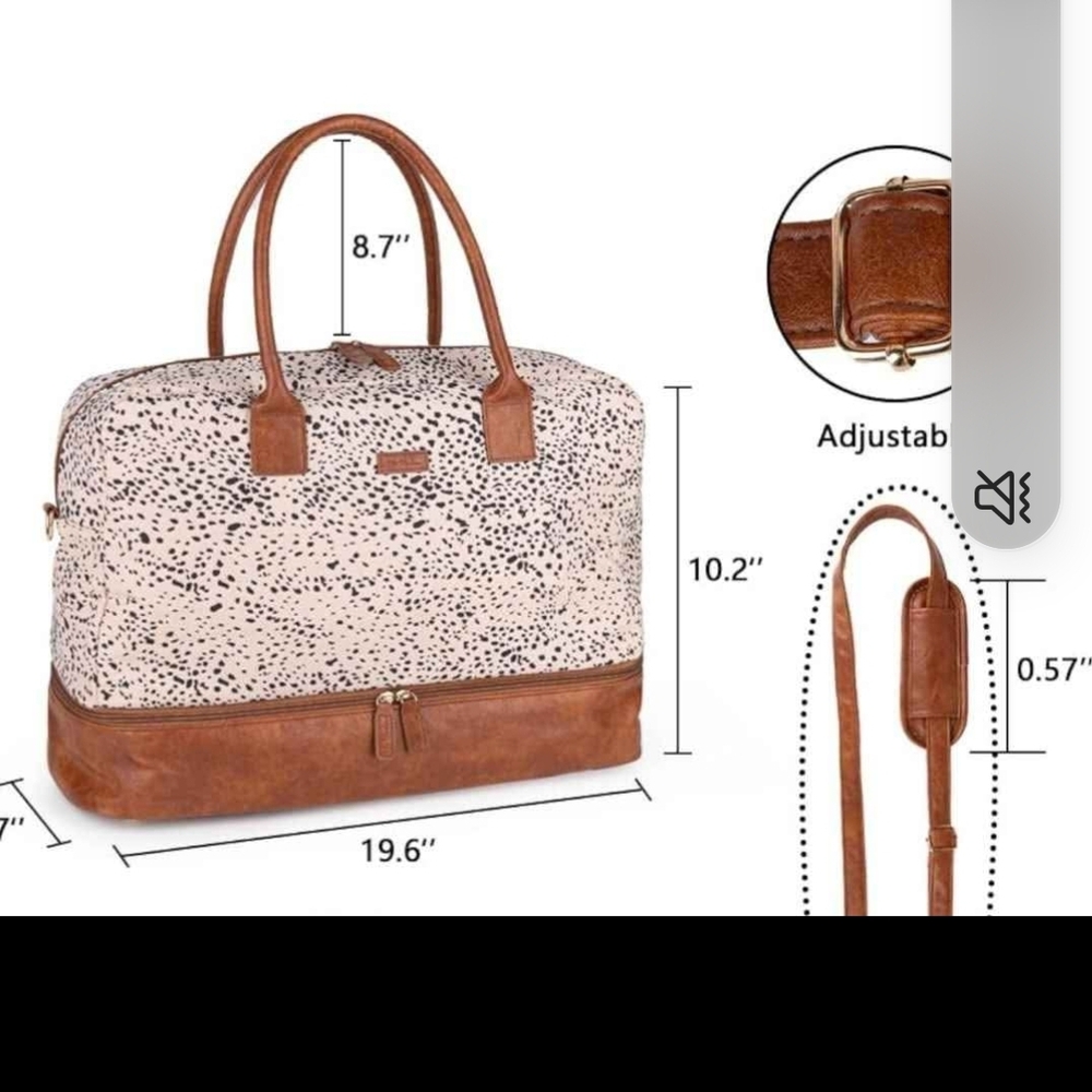 Leopard Print Tote with Brown Accents - Picture 4 of 7